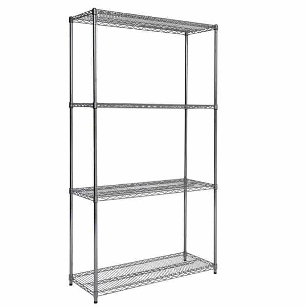 Chrome Wire Shelving - 4 shelves 1880h x 1830w