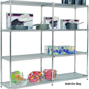 Add On Chrome Wire Shelving - 4 shelves 1600h x 1220w