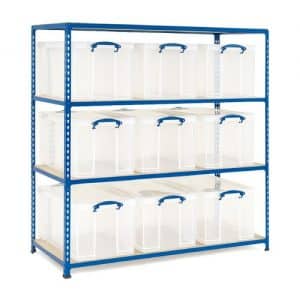 GS340 Shelving - 9 x 84 litre Really Useful Boxes