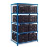 Shelving with 16 Open Fronted Eurocontainers