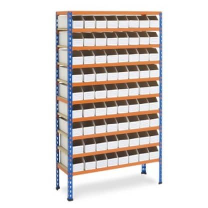 10 Shelf Cardboard Bin Bay