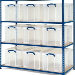 GS340 Shelving - 9 x 35 litre Really Useful Boxes